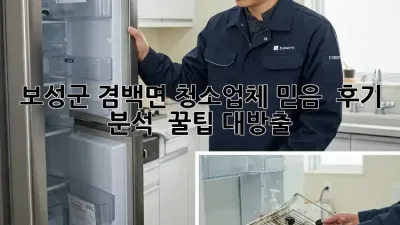 보성군 겸백면 청소업체 믿음 💯 후기 분석 & 꿀팁 대방출! ✨